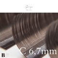ボリュームラッシュ（グレージュブラウン）【長さ単品】/ 0.07mm - グレージュ C 6,7mm
