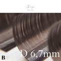 ボリュームラッシュ（グレージュブラウン）【長さ単品】/ 0.07mm - グレージュ D 6,7mm