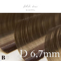 ボリュームラッシュ（カーキブラウン）【長さ単品】/ 0.07mm - カーキ D 6,7mm